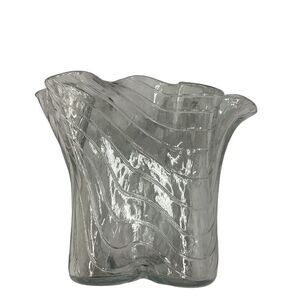 Muurla Hand Made Wavy Glass Vase Modern Abstract Sculptural Decorative Art Piece
